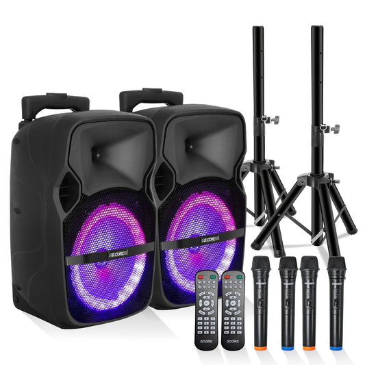 xyz5Core 8 inch PA Portable Bluetooth Party Speaker Karaoke Boombox +