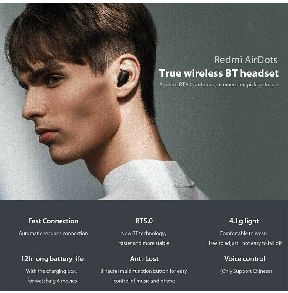 Bluetooth V5.0 Airdots Bluetooth Wireless Headphones TWS Earphones